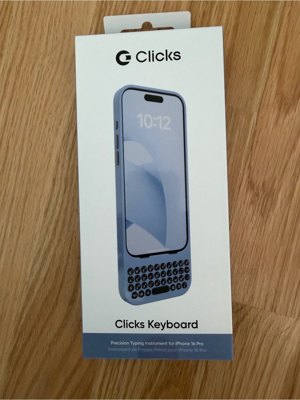 Keyboard Case with Physical Keys for iPhone 16 Pro — Light Blue